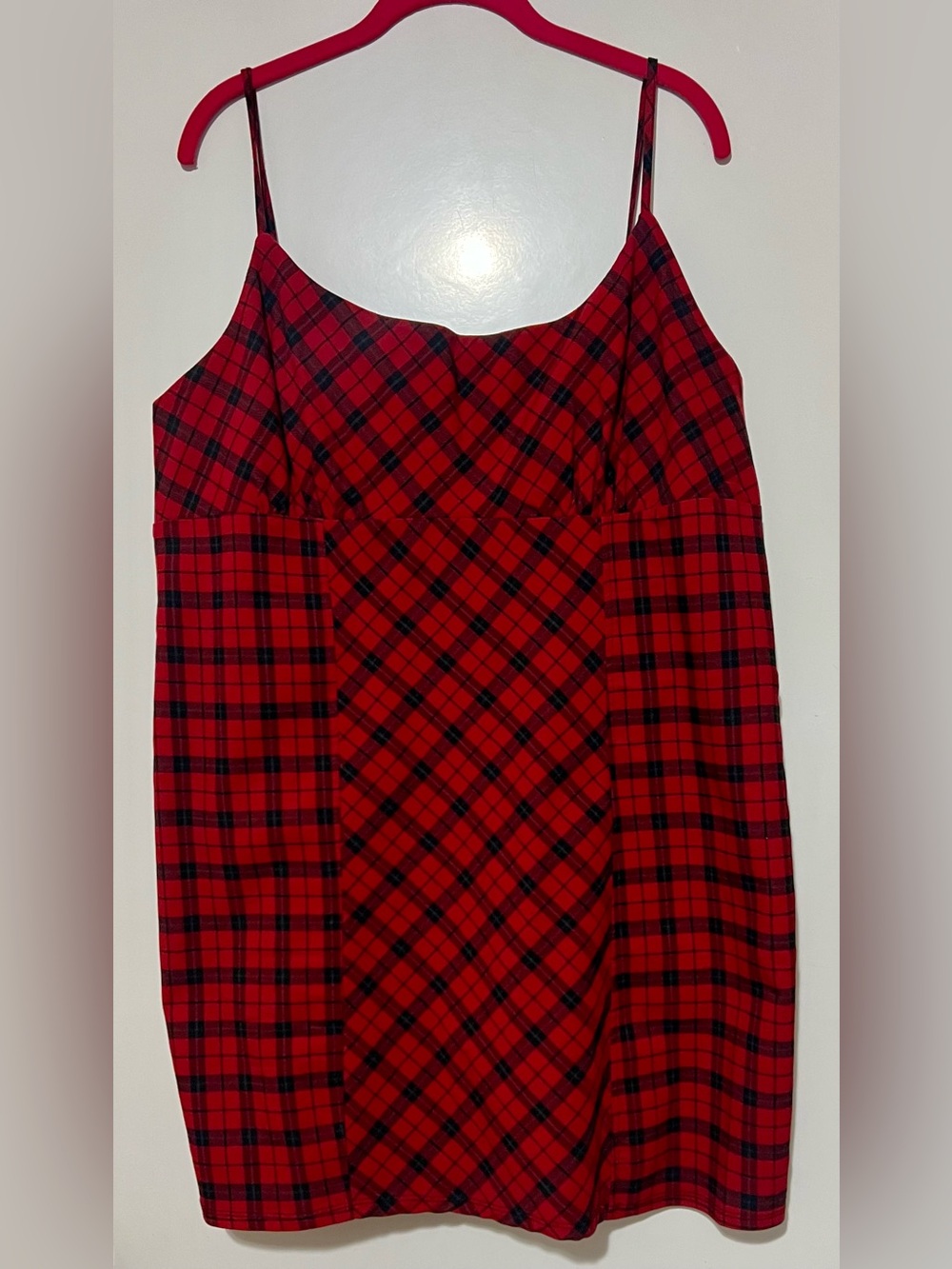 Red and Black Plaid Mini Dress - Picture 2 of 8